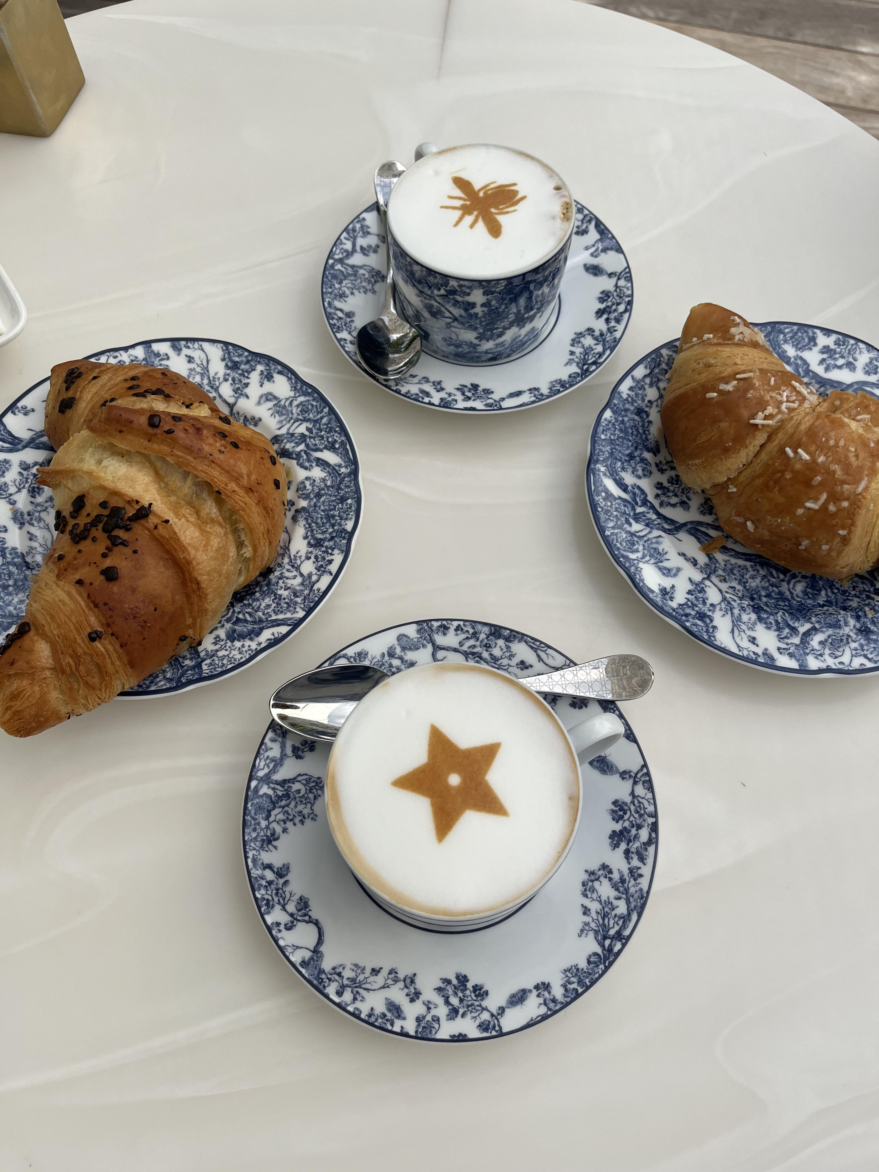 cappuccinos and croissants